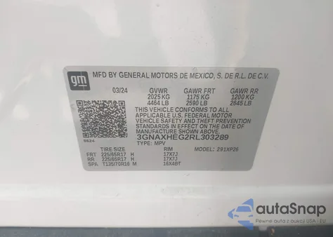 2024 Chevrolet Equinox Fwd Ls from USA, damaged, VIN 3GNAXHEG2RL303289